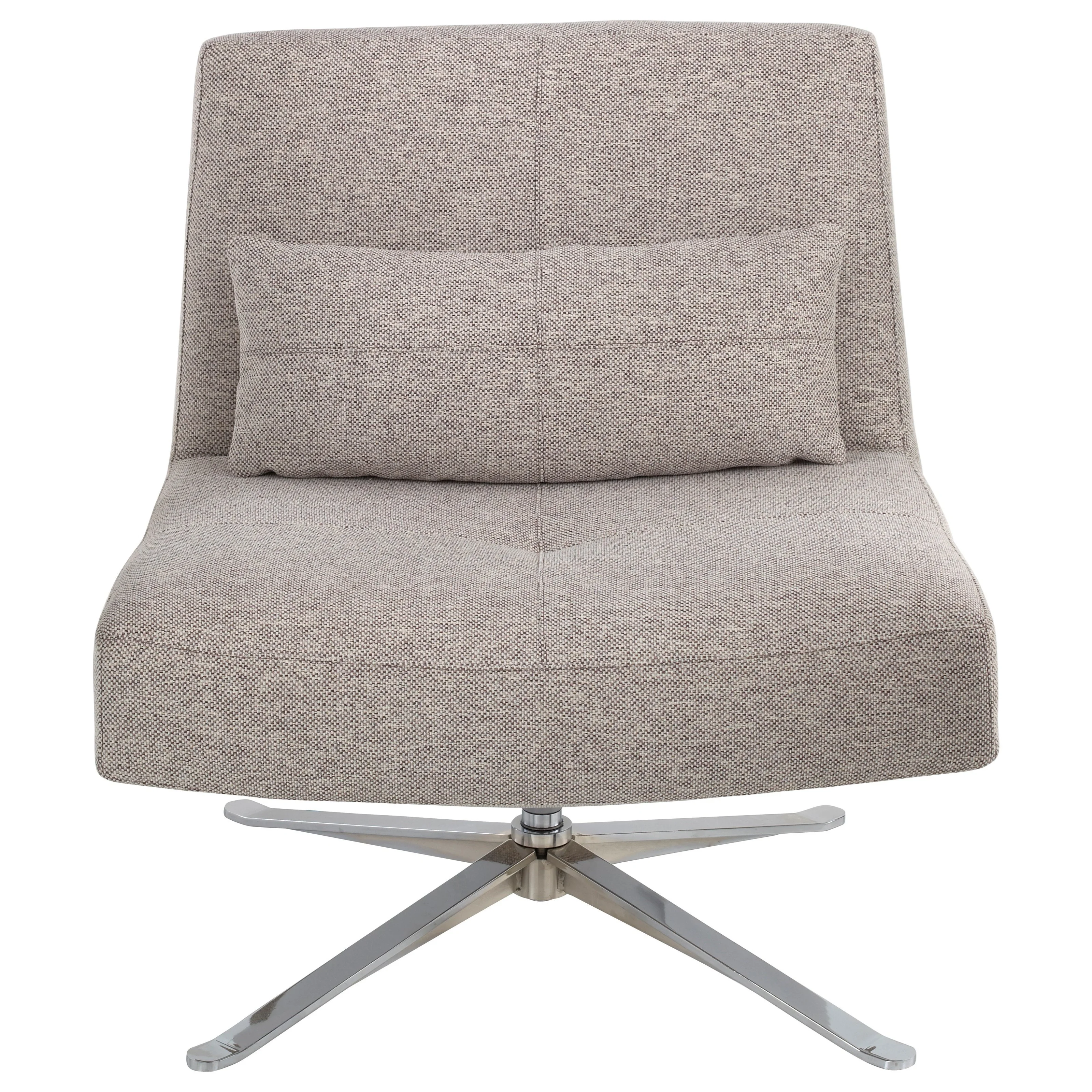American Leather Hugo Contemporary Armless Swivel Chair with Metal Base |  Sprintz Furniture | Upholstered Chairs