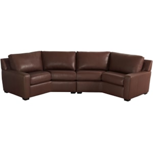 American Leather Lisben Contemporary Curved Sectional Sofa