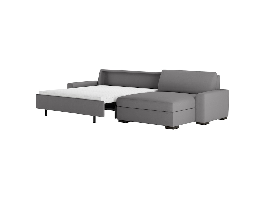 american leather olson two piece sectional sofa with queen