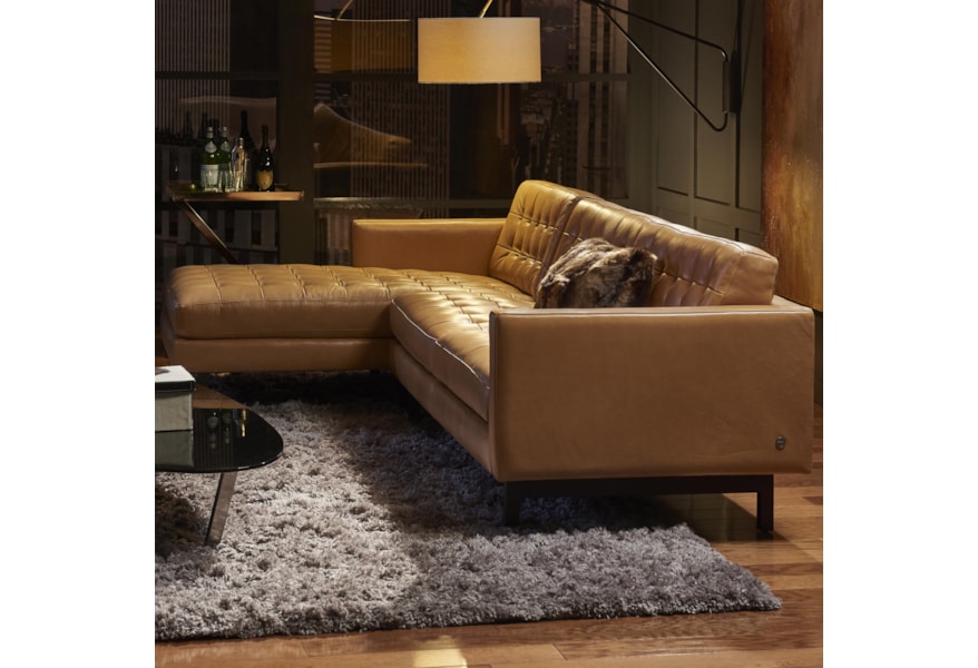 American Leather Parker Casual Sectional With Right Arm Chaise And