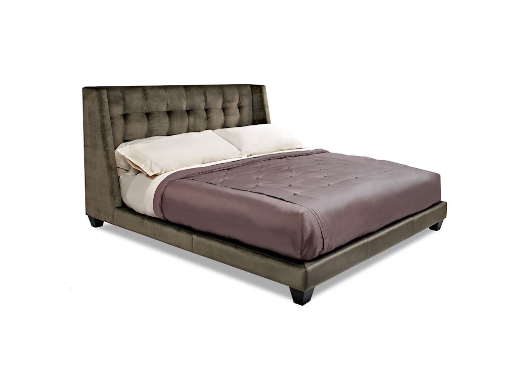 American Leather Shaw Mid Century Modern King Size Upholstered Shelter Bed Find Your Furniture Upholstered Beds