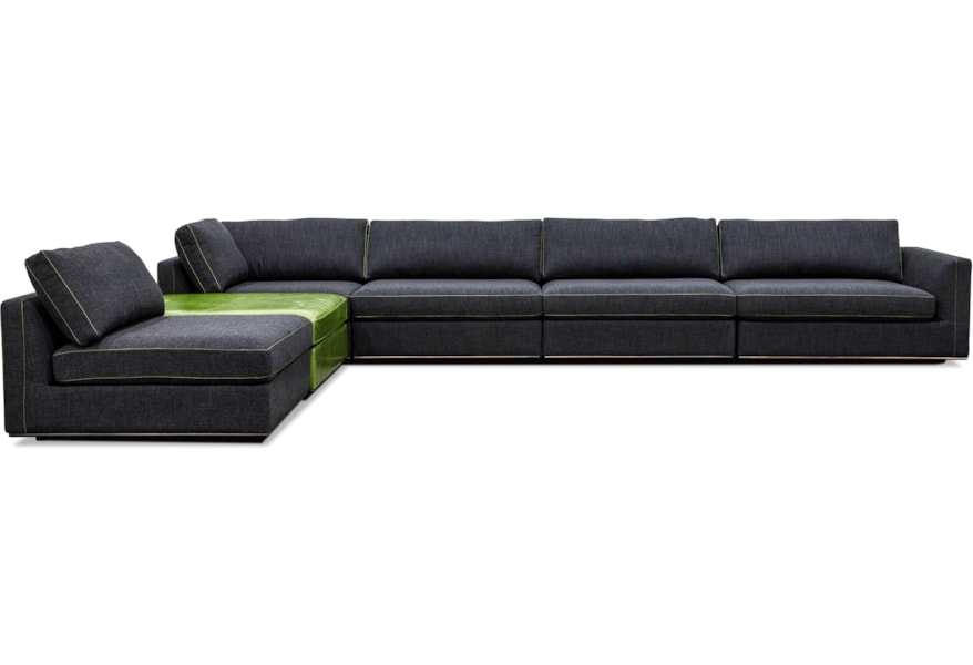 American Leather Siena Contemporary 5 Seat Sectional Sofa With Seat Sectional Sofa