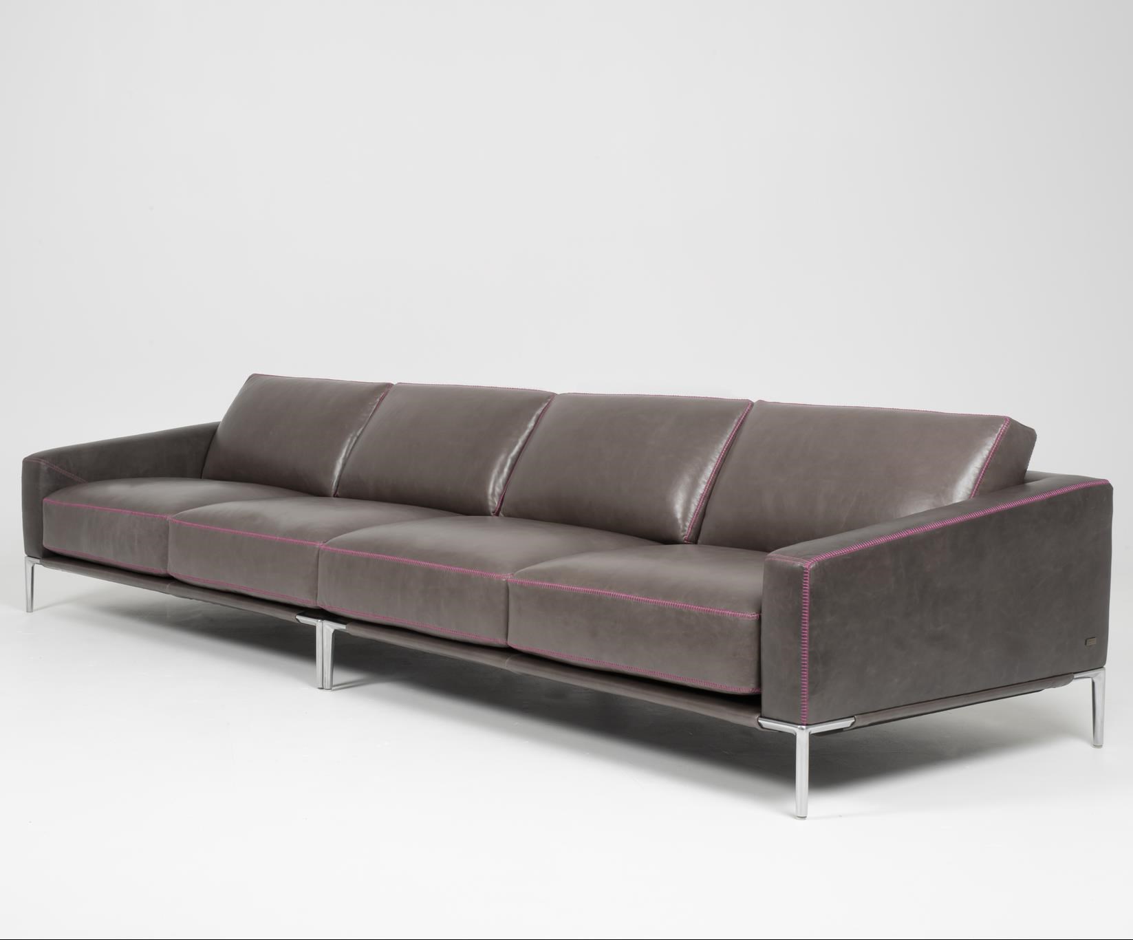 American Leather Sydney Contemporary 4 Seat Sofa With Metal Legs
