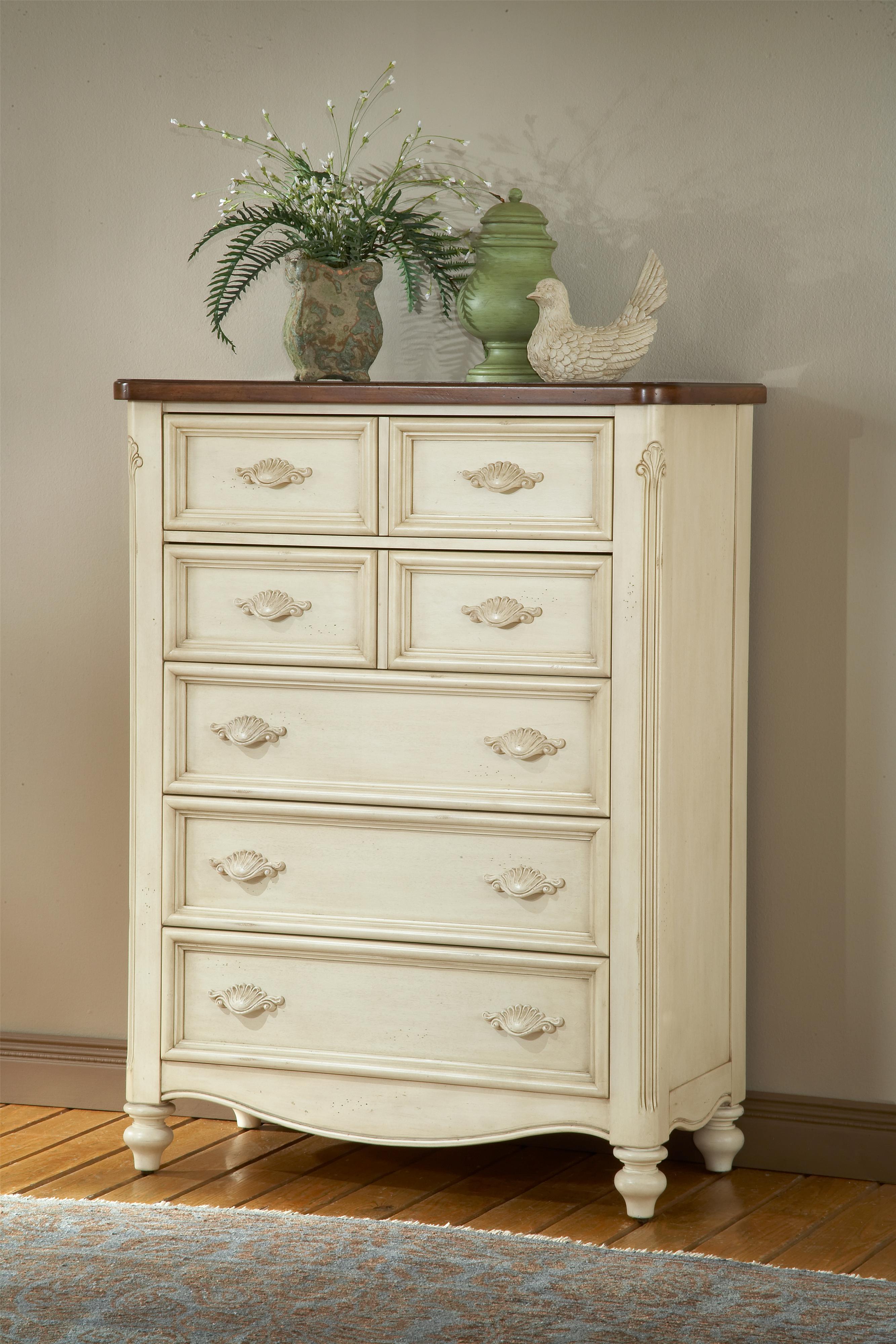 American Woodcrafters Chateau French Style Five Drawer Chest