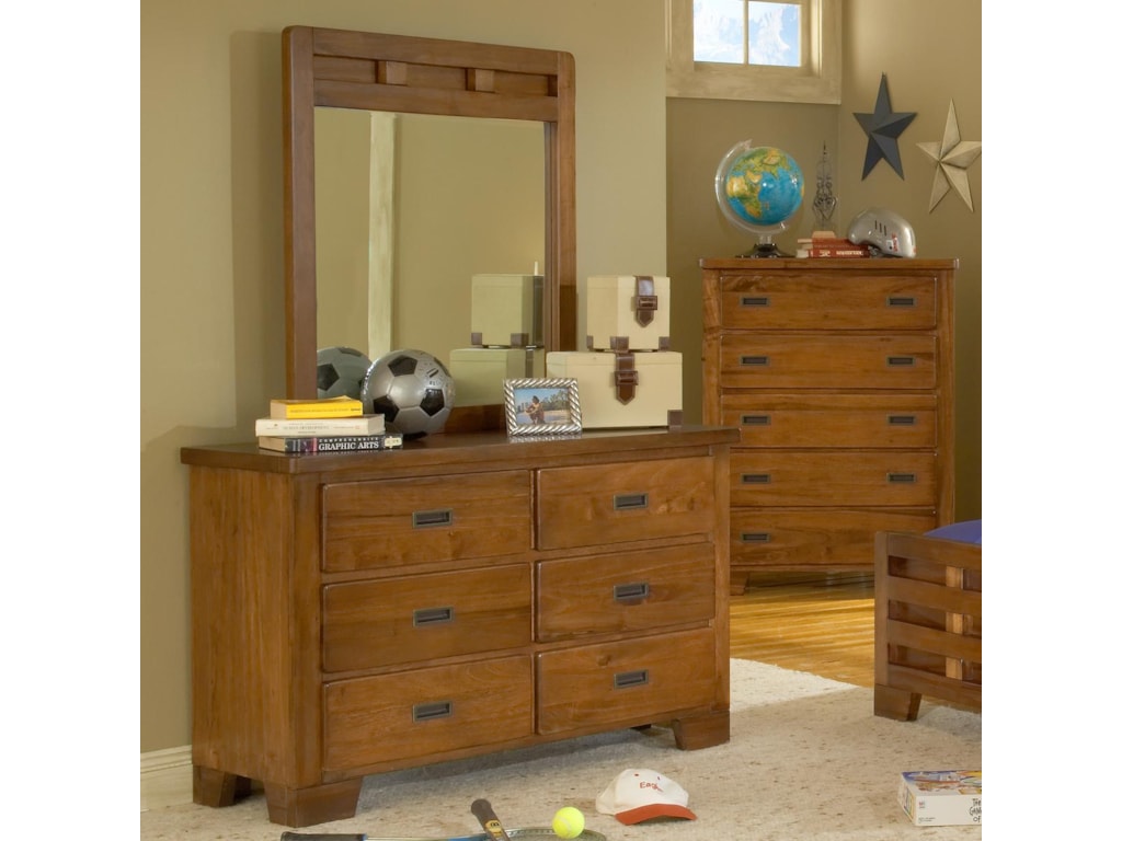 American Woodcrafters Heartland Dresser and Mirror