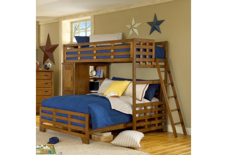 American Woodcrafters Heartland Twin Loft Bed Over Full Lower Twin Loft Bed