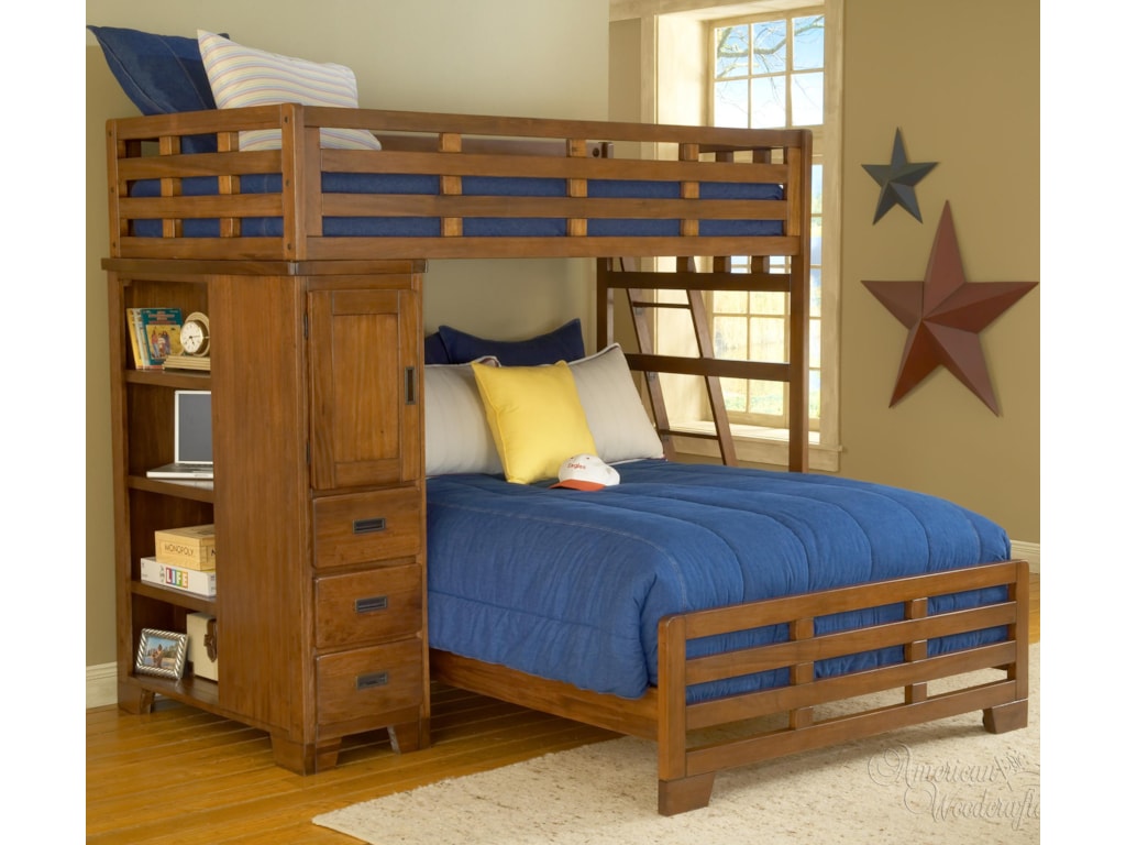 American Woodcrafters Heartland Twin-Over-Full Student Loft