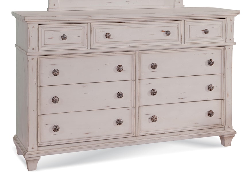 American Woodcrafters Sedona Triple Dresser In Cobblestone White
