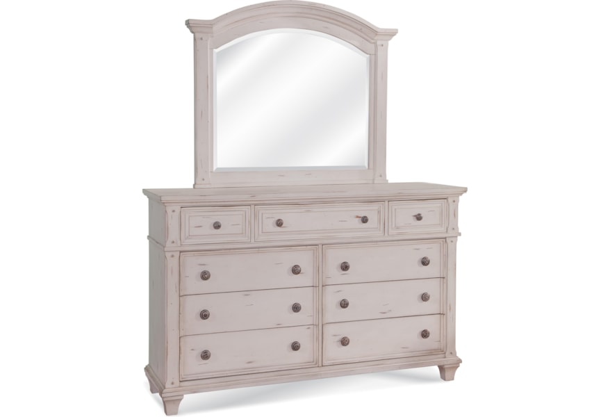 American Woodcrafters Sedona Dresser Mirror In Cobblestone White