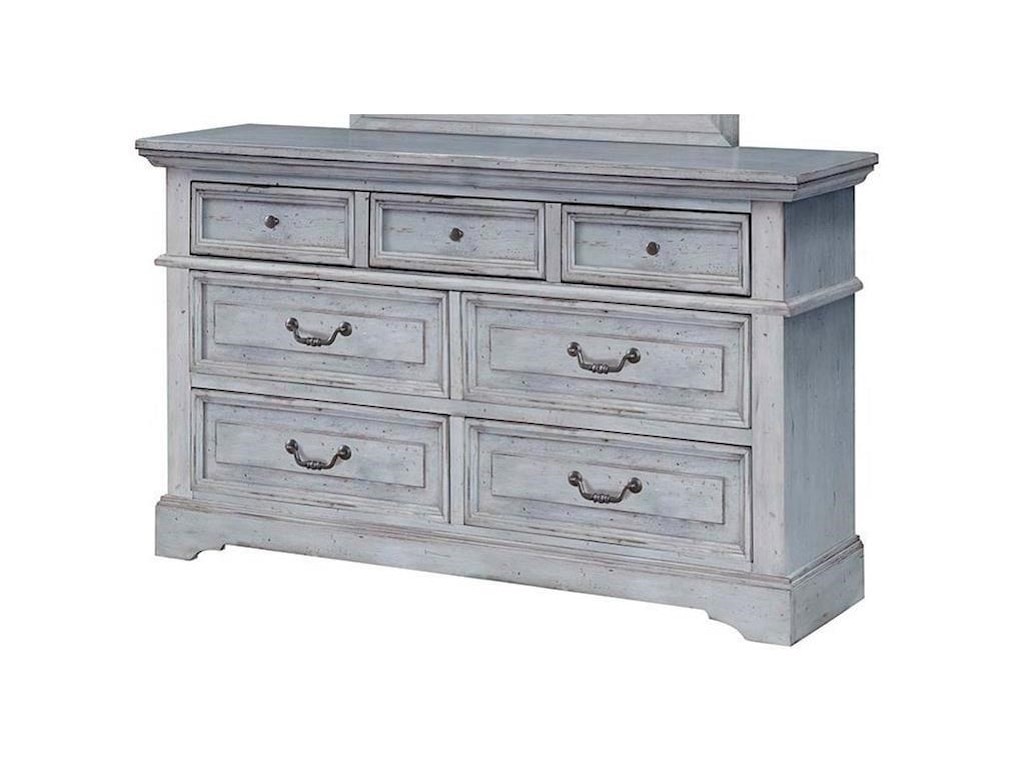 American Woodcrafters Stonebrook Traditional 7 Drawer Dresser Howell Furniture Dressers