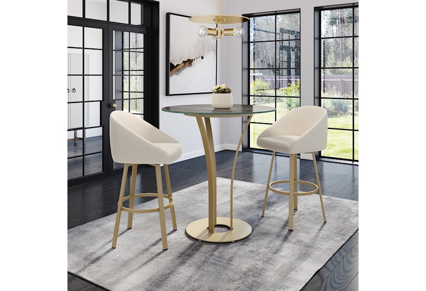 Blaire Small Space Desk and Gold Paige Desk Chair Set