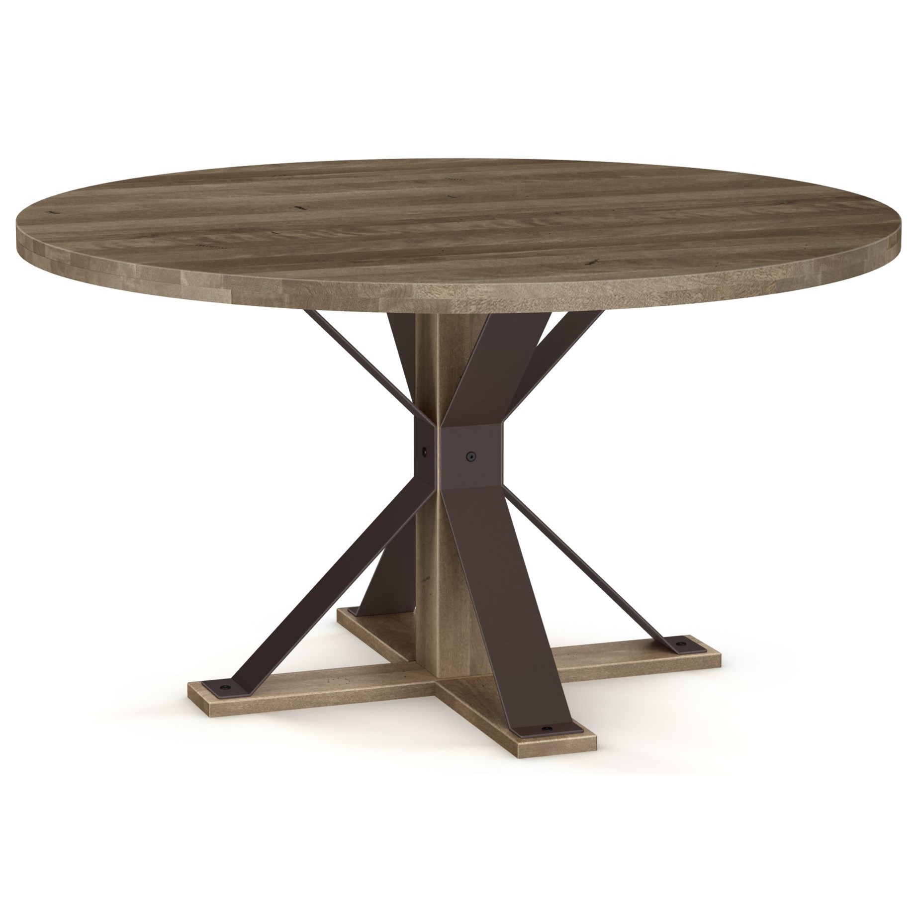 Amisco Farmhouse Customizable Martina Table With 52 Round Wood Top Rooms And Rest Dining Tables