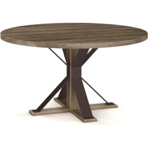 Amisco Farmhouse Customizable Martina Table With 52 Round Wood Top Rooms And Rest Dining Tables