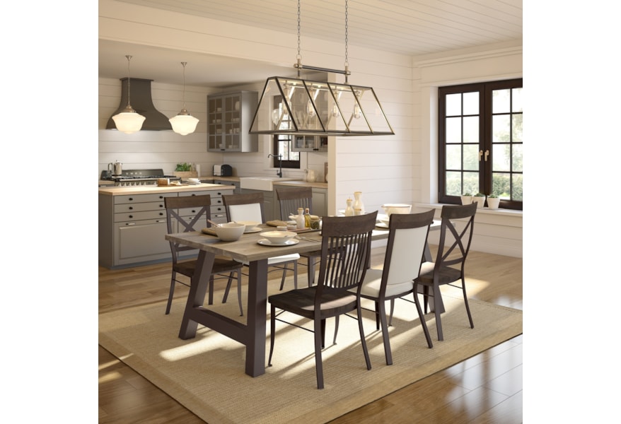Amisco Farmhouse Customizable Bennett Table With Double Pedestals Belfort Furniture Dining Tables