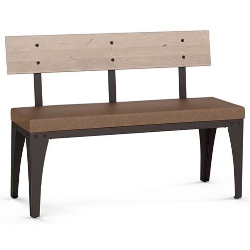 Amisco Industrial Architect Bench With Upholstered Seat Rooms