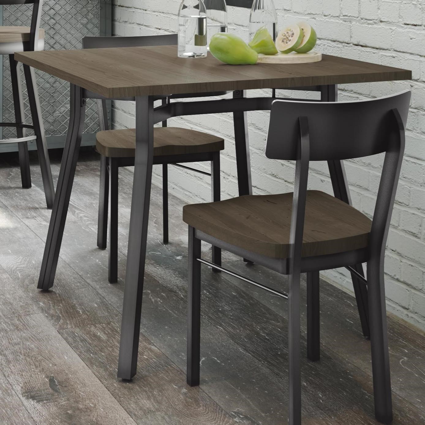 Amisco Industrial Customizable Moris Table With Distressed Solid