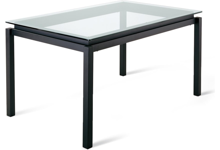2257 Urban 50698 90260 Customizable Contemporary Robert Dining Table With Glass Top Becker Furniture Dining Tables