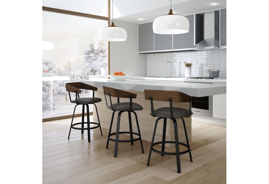 Amisco Nordic Customizable 26 Carson Swivel Counter Stool Reid S Furniture Bar Stools