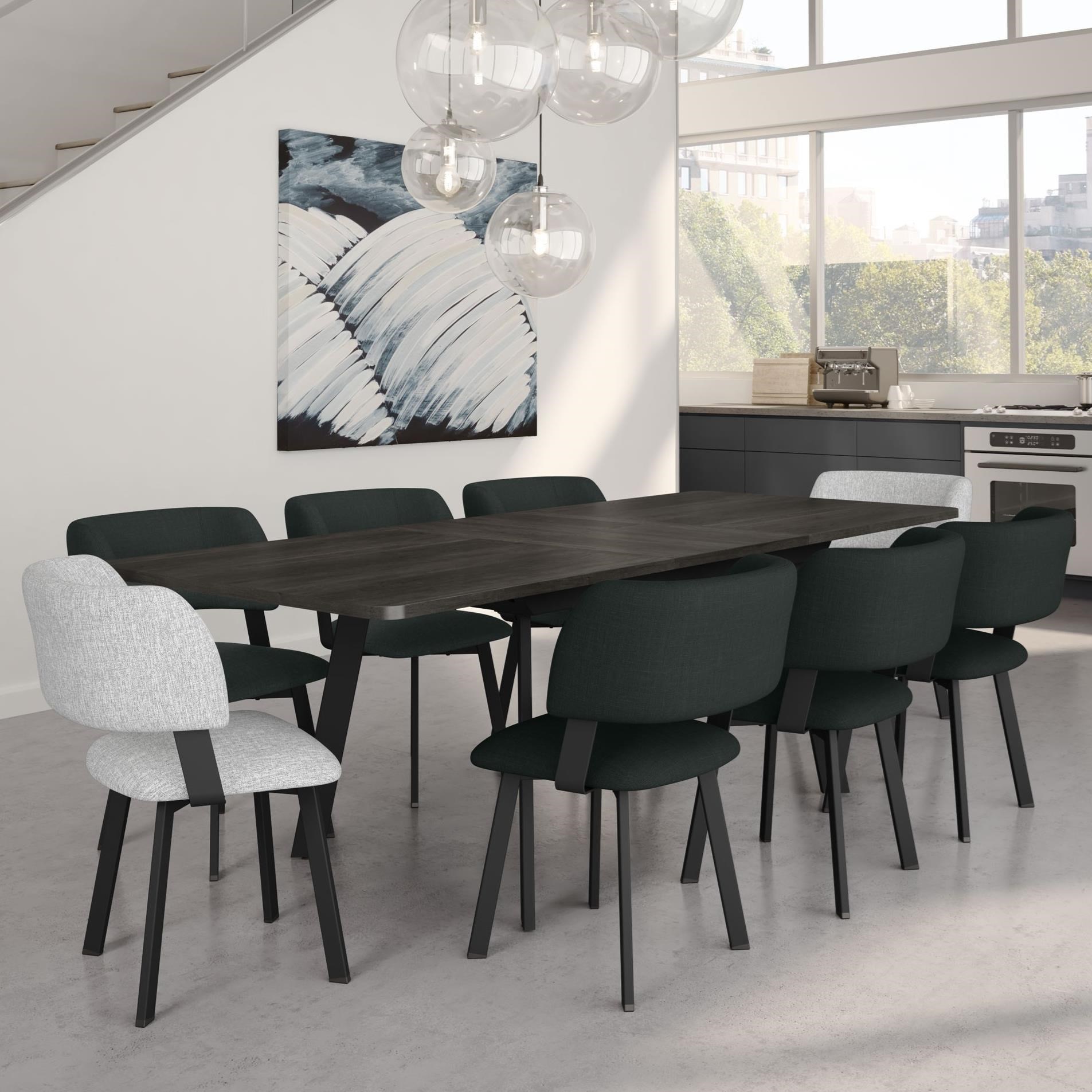 Amisco Urban Customizable Hendrick Extendable Table Set Jordan S Home Furnishings Dining 7 Or More Piece Sets