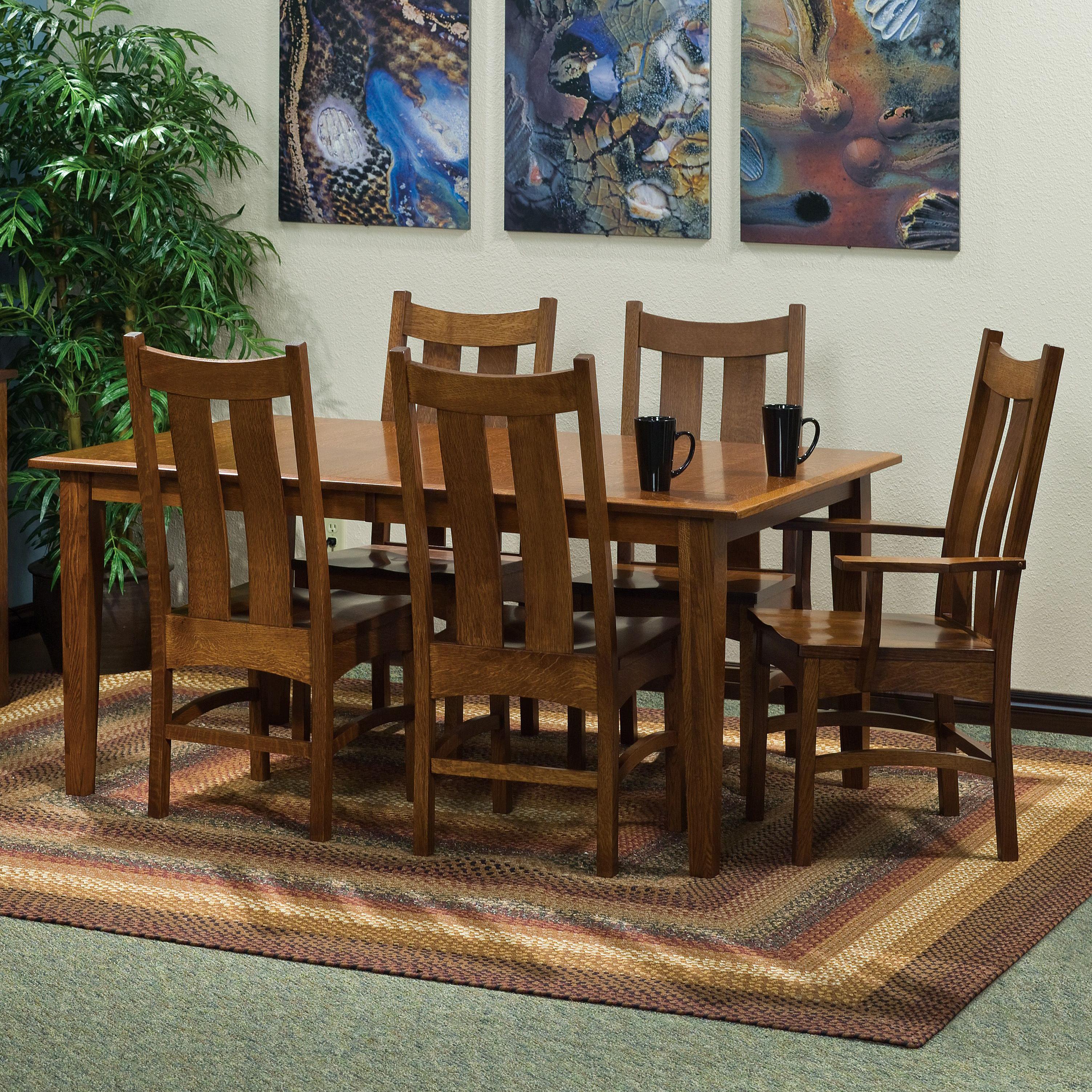 7 pc. 48x66" Rectangular Leg Dining Table and Chairs Set
