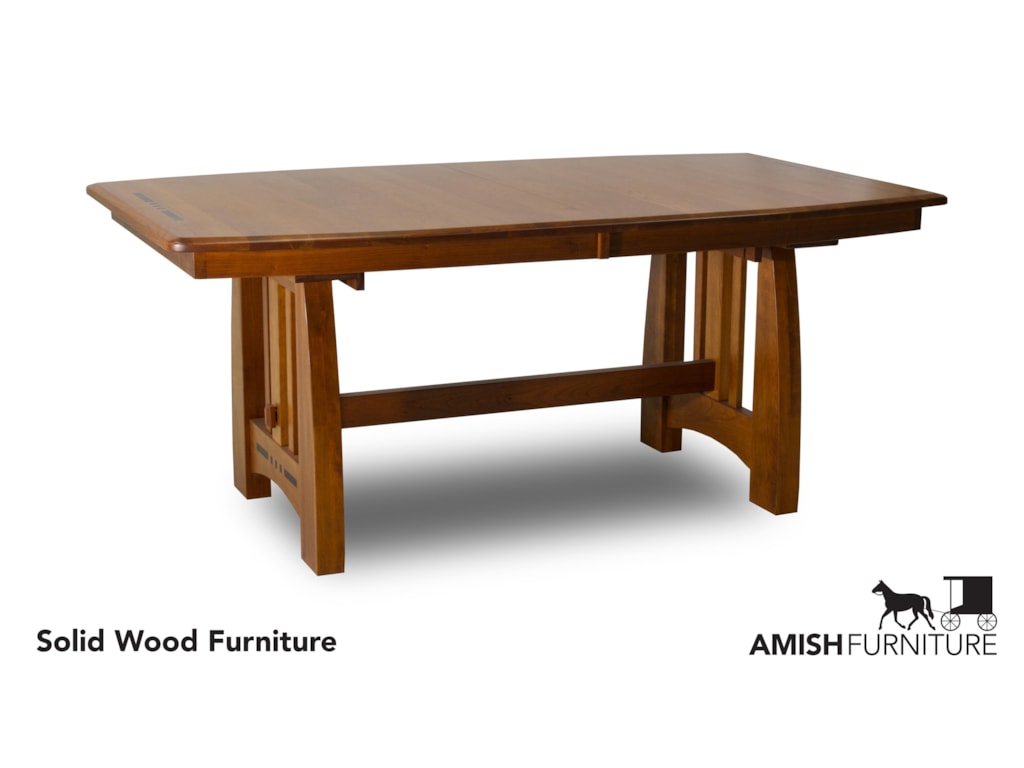 Amish Impressions By Fusion Designs Hayworth Trestle Dining Table Amish Impressions By Fusion Designs Hayworth Trestle Dining Table With Ebony Wood Inlays Ruby Gordon Home Tables