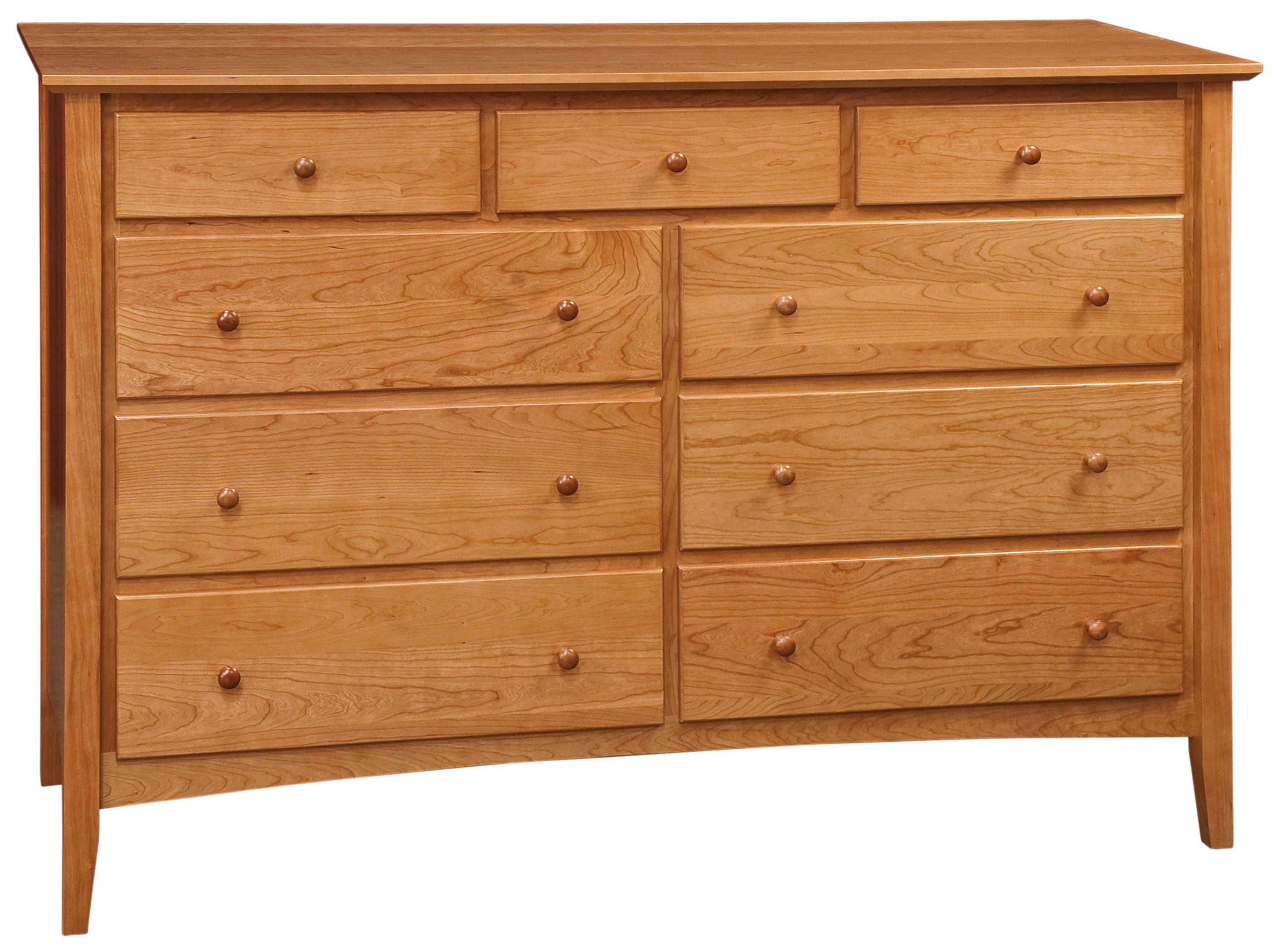 Amish Impressions By Fusion Designs Sedona 9 Drawer Dresser With Tapered Legs Wilson S Furniture Dressers