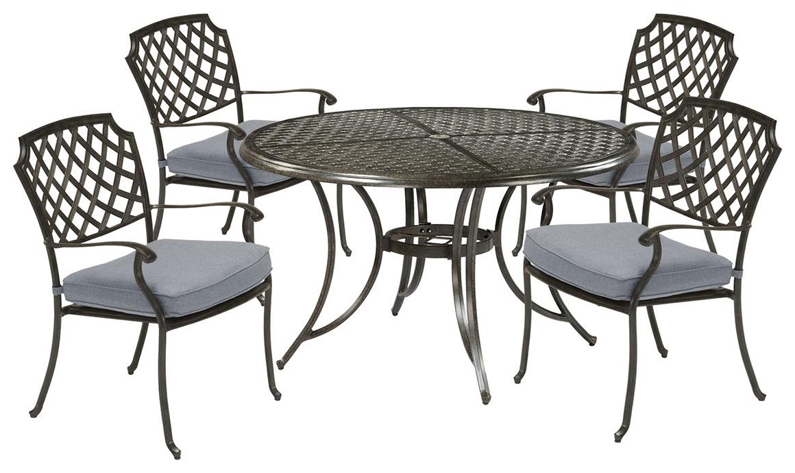 Apricity Outdoor Madison 48 Inch Round Table And 4 Dining Chairs Johnny Janosik Outdoor Dining Sets