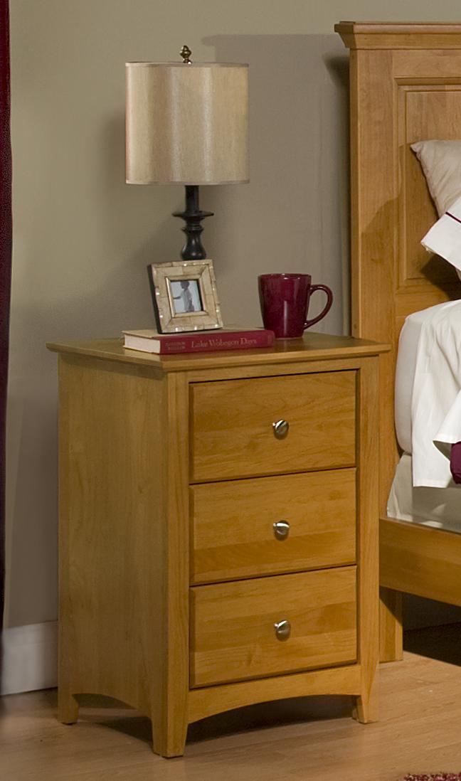 Archbold Furniture Alder Shaker Honey 3 Drawer Nightstand Steger S Furniture Night Stand
