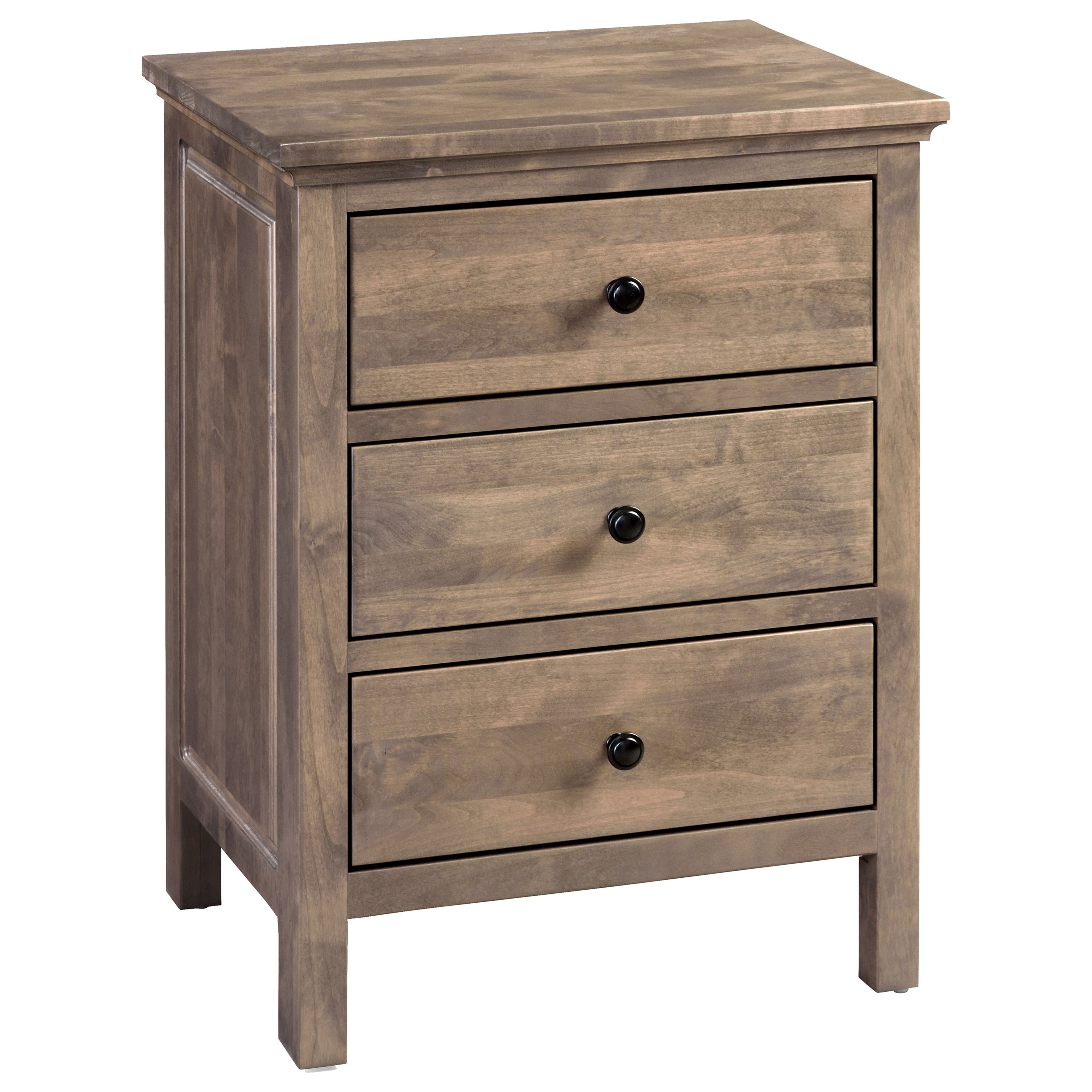 Archbold Furniture Alder Heritage American Made Solid Wood 3 Drawer Nightstand Wide Johnny Janosik Nightstands
