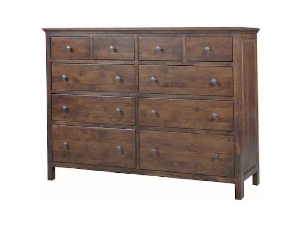 Archbold Furniture Alder Heritage American Made 10 Drawer Dresser