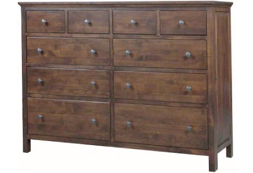 Archbold Furniture Alder Heritage American Made 10 Drawer Dresser