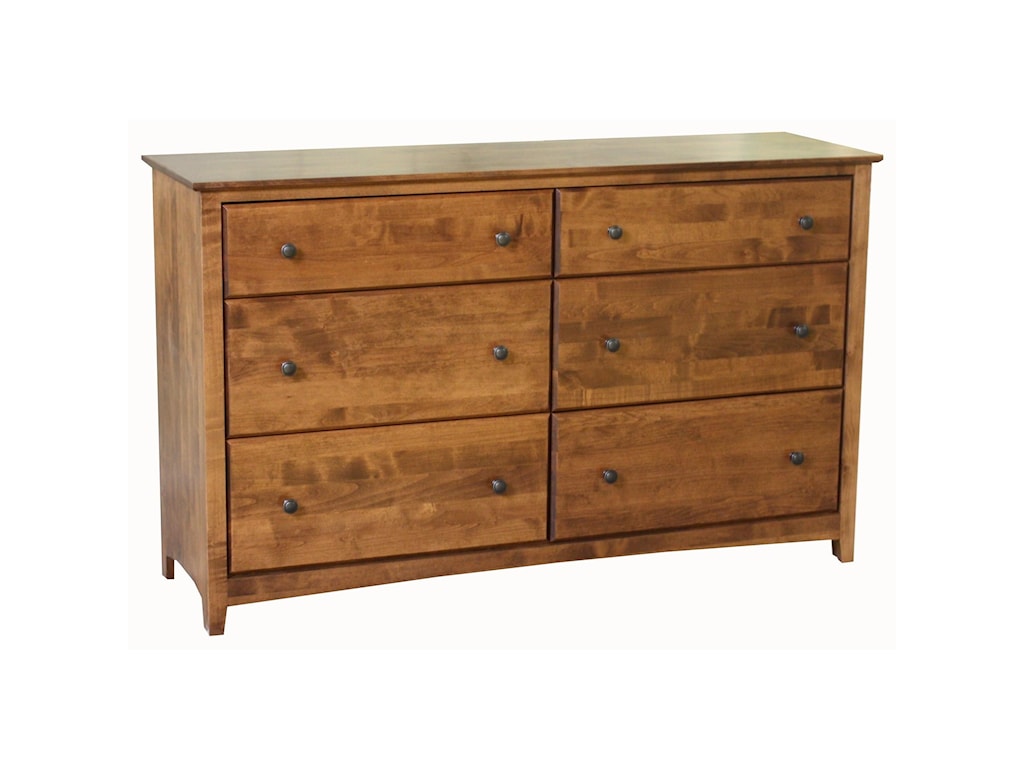 Archbold Furniture Shaker Bedroom 6 Drawer Double Dresser With 4 Deep Drawers Sheely S Furniture Appliance Dressers