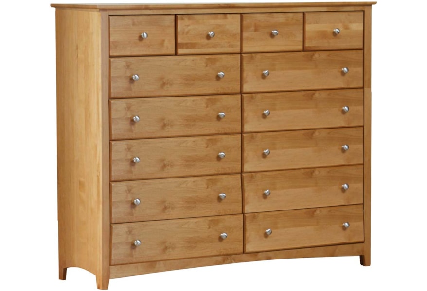 Archbold Furniture Shaker Bedroom 6114x 14 Drawer Dresser