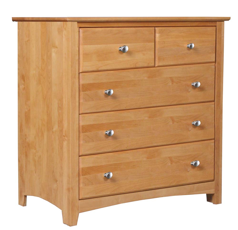 Archbold Furniture Shaker Bedroom Wide 5 Drawer Chest Belfort