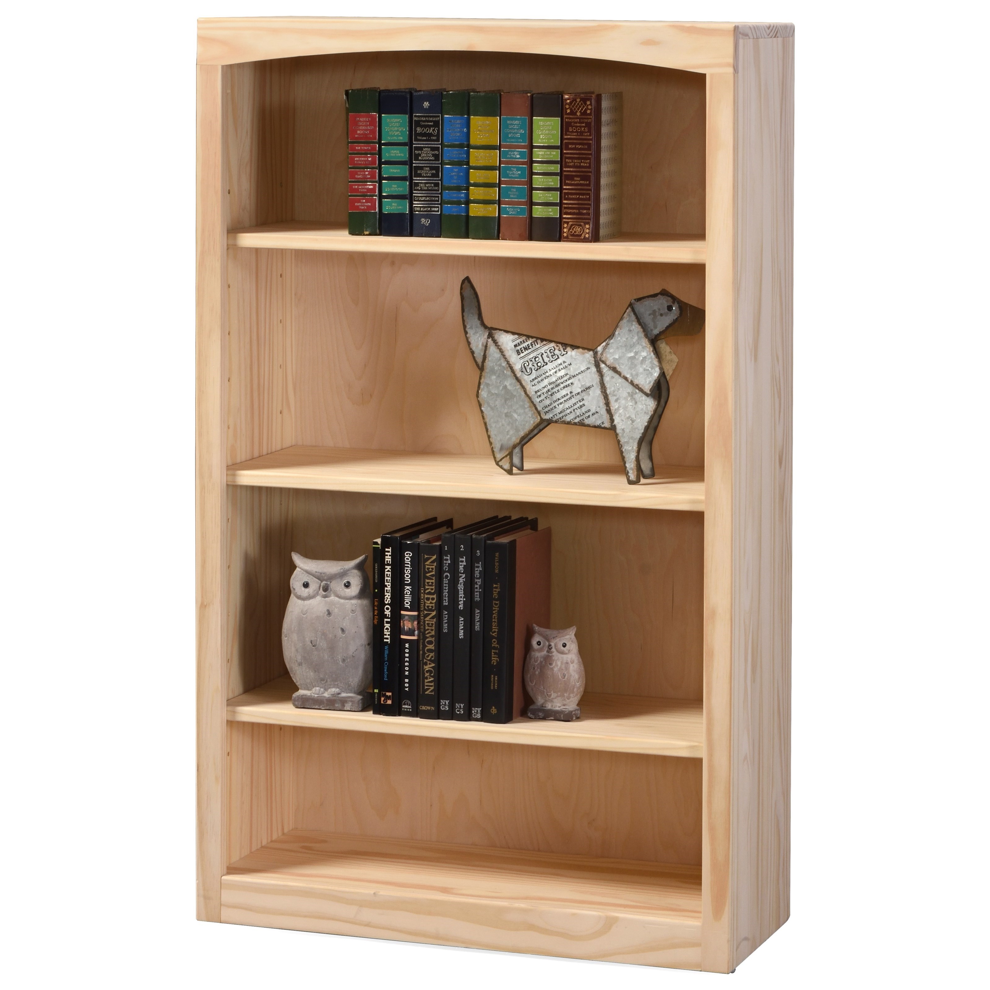Archbold Furniture Pine Bookcases 48 Tall Pine Bookcase With 3 Shelves Mueller Furniture Open Bookcases