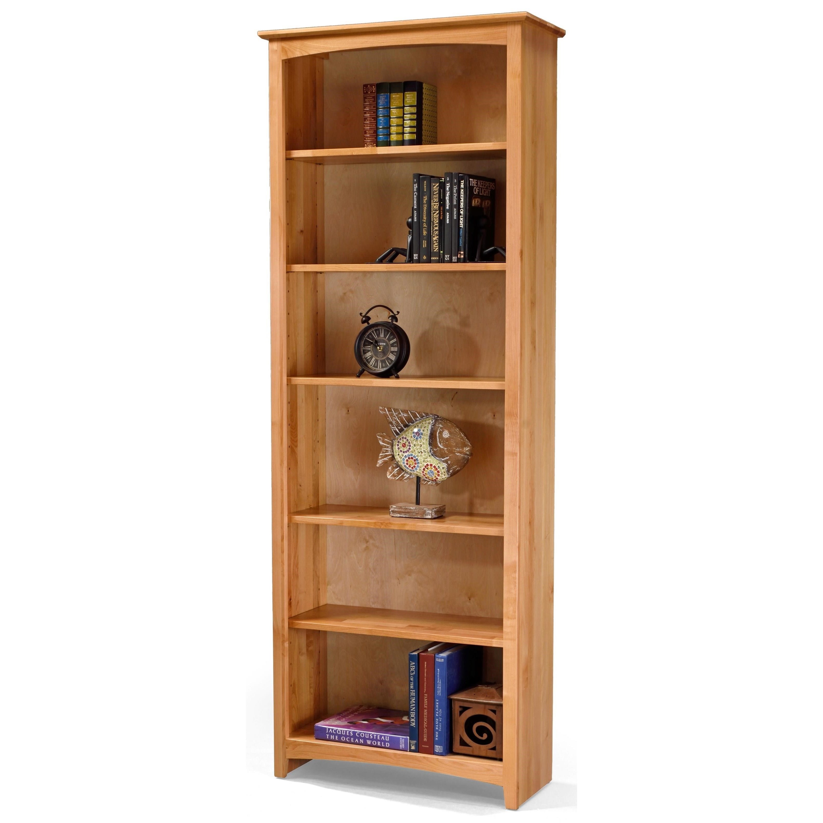 Amish Traditions Bookcases Solid Wood Alder Bookcase With 5 Open Shelves Sprintz Furniture Open Bookcases