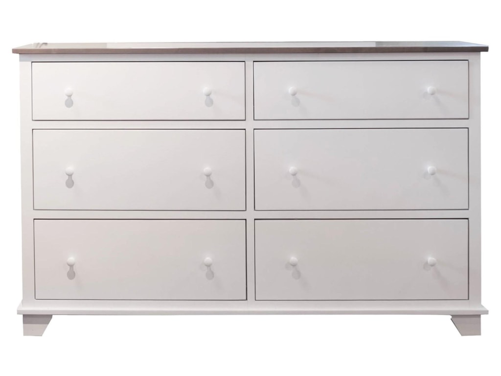 Portland 6 Drawer Dresser In 2 Tone Finish Sadler S Home