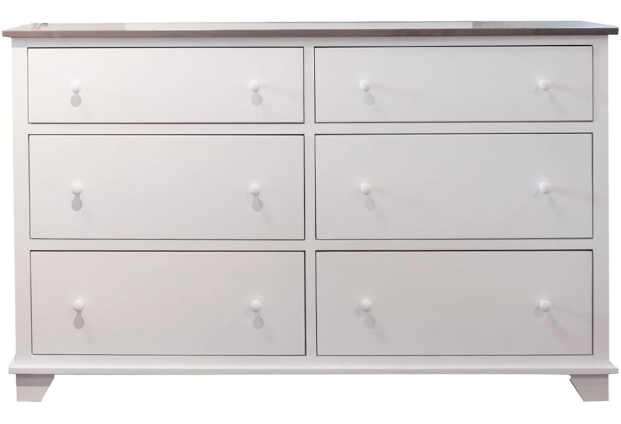 Archbold Furniture Portland 5106dsw 6 Drawer Dresser In 2 Tone