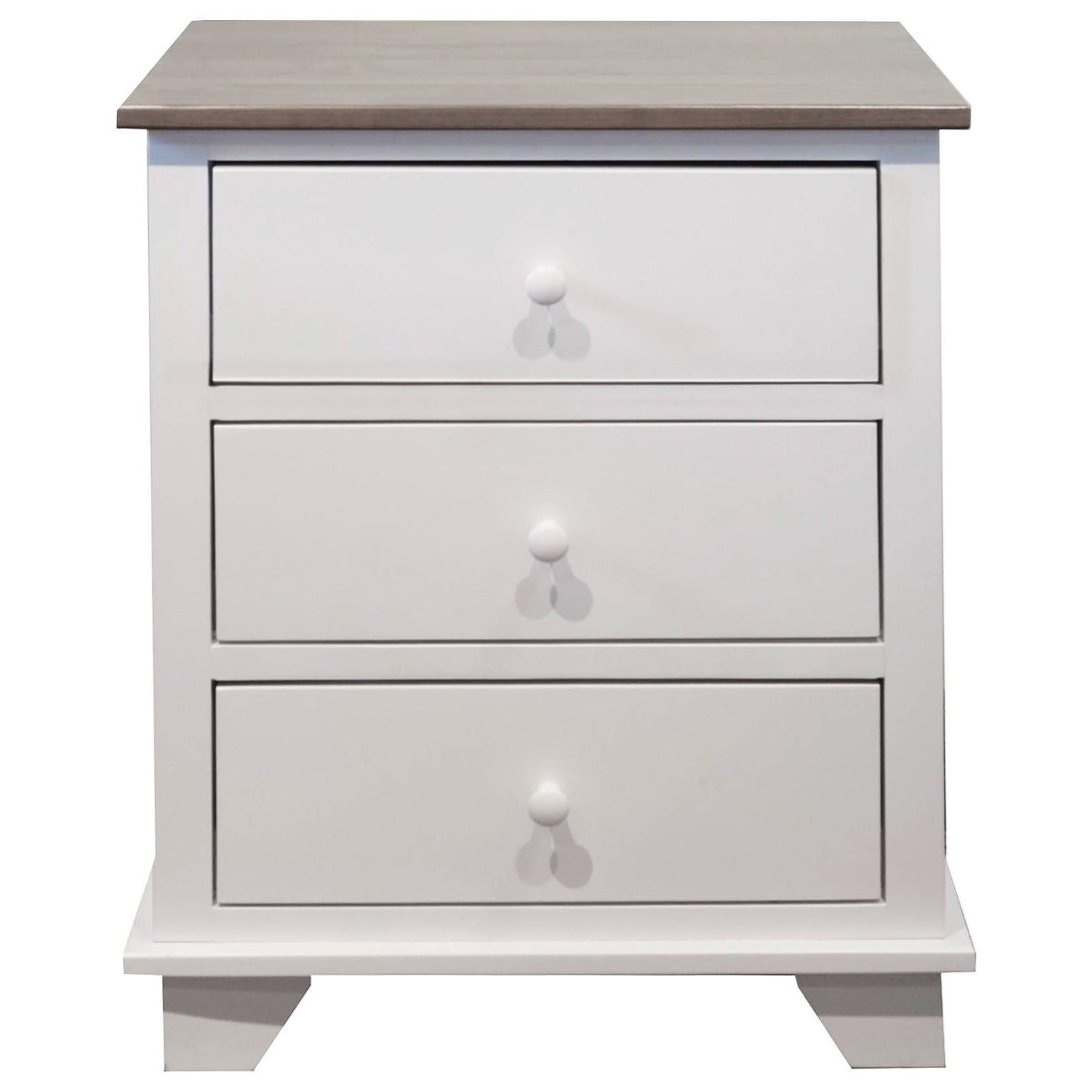 Archbold Furniture Portland 3 Drawer Nightstand In 2 Tone Finish Turk Furniture Nightstands