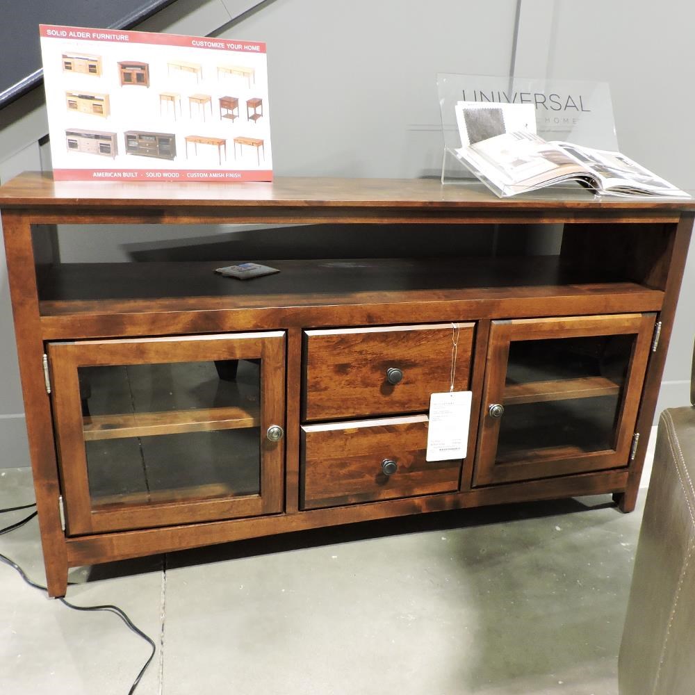 Archbold Furniture Shaker Entertainment 54 2 Drawer Tv Console With Glass Paneled Doors Belfort Furniture Tv Stands