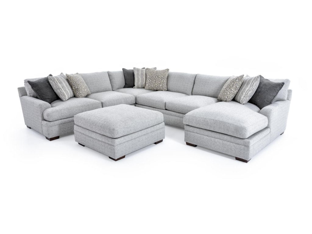 Aria Designs Vance 6033 Sect Ott Casual Five Piece Sectional Sofa Aria Designs Vance5 Pc Sectional Sofa