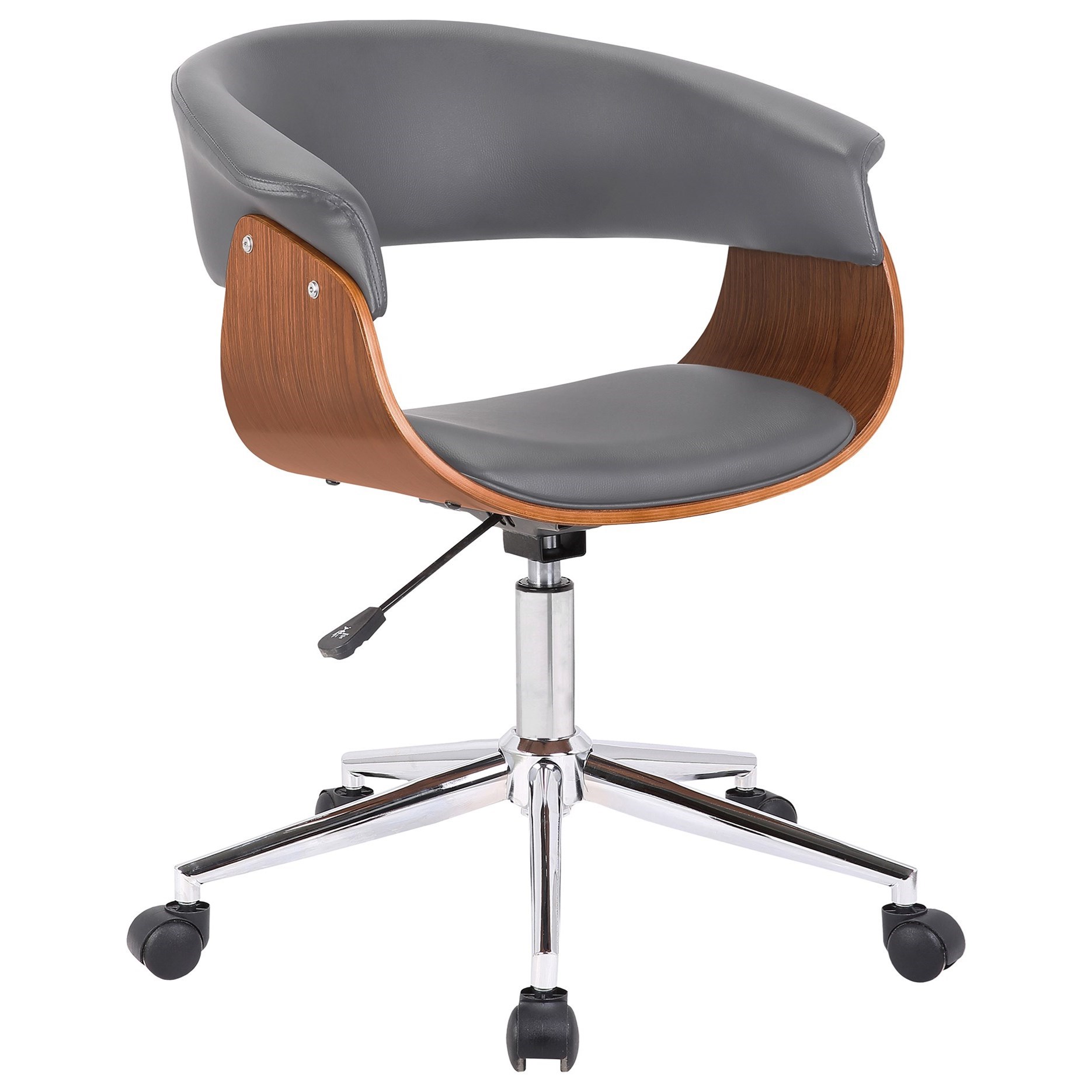 Bellevue Mid Century Modern Swivel Office Chair With Faux Leather And Walnut Veneers Sadler S Home Furnishings Office Task Chairs Get user reviews on all home office products. bellevue mid century modern swivel