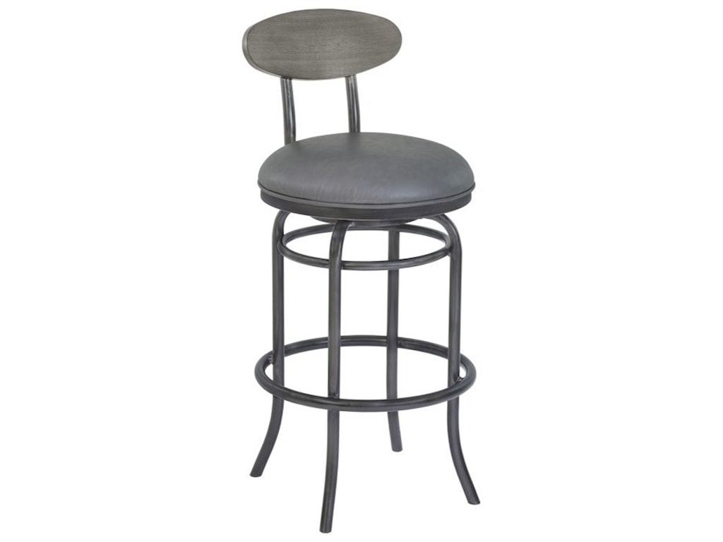 Armen Living Davis Transitional Bar Stool With Swivel Seat