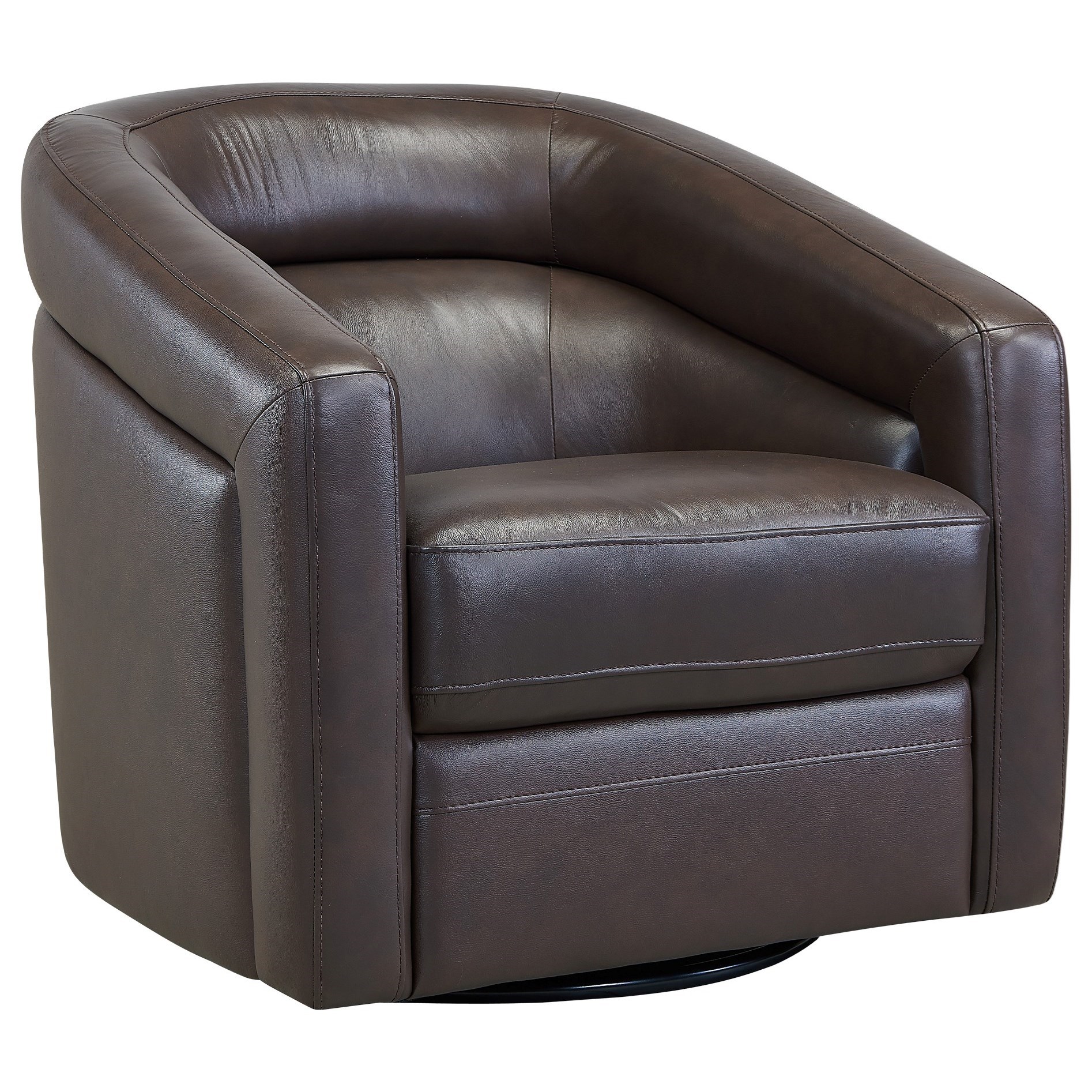 Desi Leather Swivel Barrel Chair Sadler S Home Furnishings Upholstered Chairs