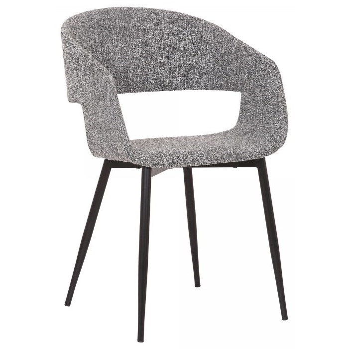Jocelyn Mid Century Grey Dining Accent Chair With Black Metal Legs