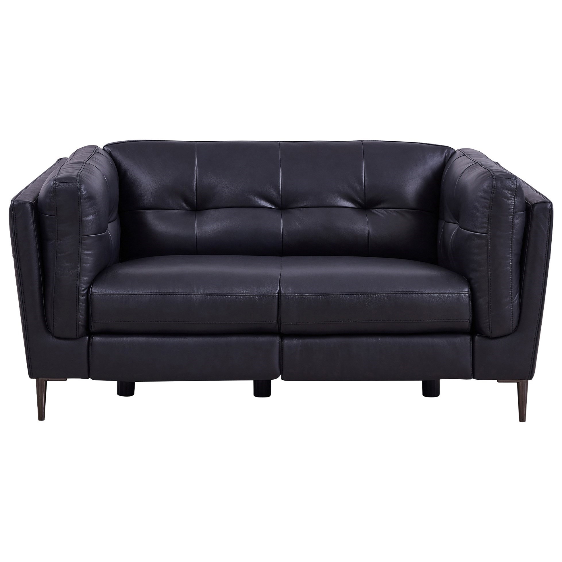 Primrose Mid Century Modern Leather Power Recliner Loveseat With Usb Ports Sadler S Home Furnishings Reclining Loveseats