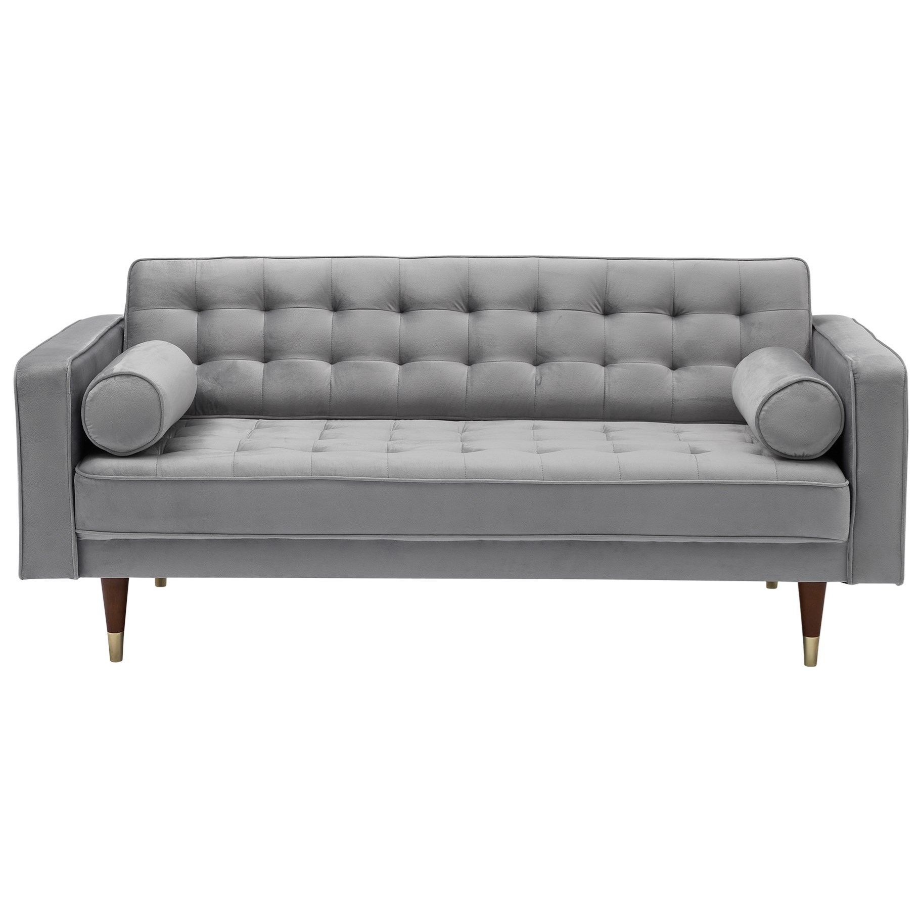 Somerset Velvet Mid Century Modern Loveseat With Bench Seat