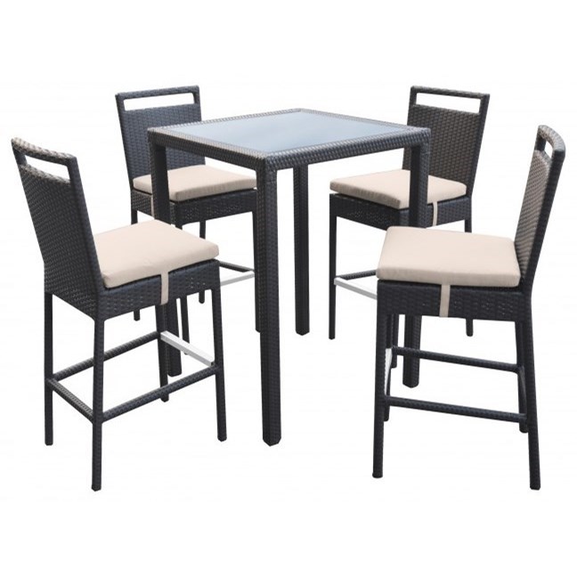 Armen Living Tropez Outdoor Patio Wicker Bar Set Fisher Home Furnishings Outdoor Pub Dining Sets