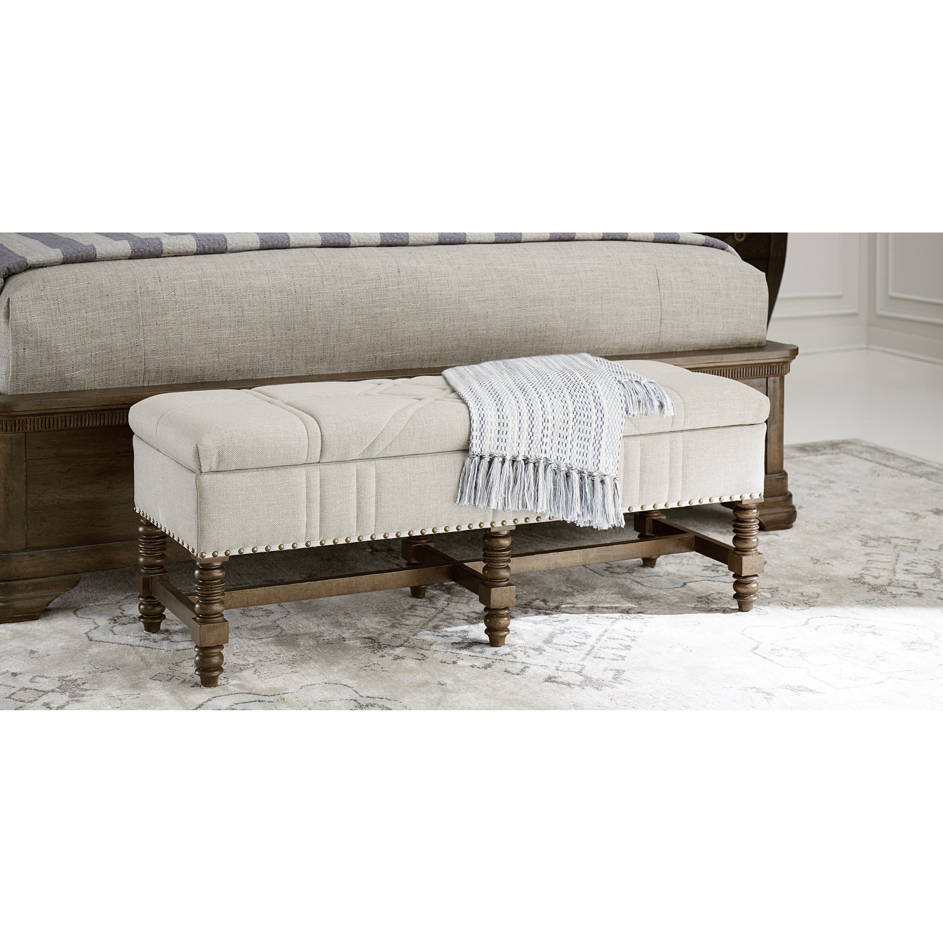 A R T Furniture Inc American Chapter Stitch Storage Bench With Cedar Interior Sheely S Furniture Appliance Upholstered Benches