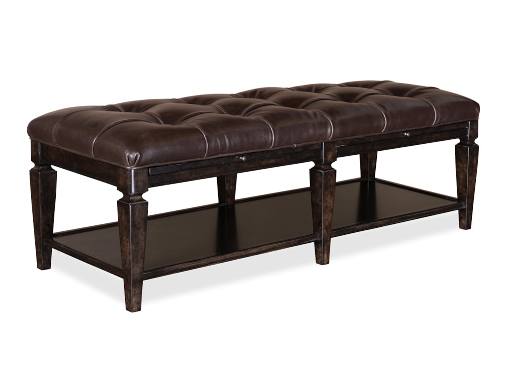 Art Furniture Inc Classic Tufted Leather Bench With Pullout - Art Furniture Inc Classic Tufted Leather Bench With Pullout Trays Olinde's Furniture Upholstered Benches art furniture inc classic tufted leather bench with pullout - art furniture inc classic tufted leather bench with pullout trays olinde's furniture upholstered benches